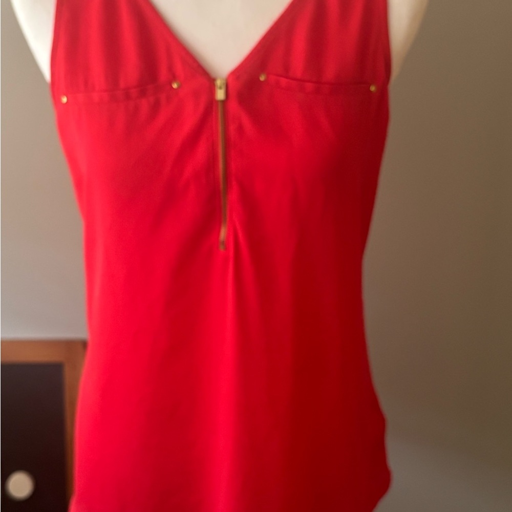 Express Red V-Neck Tank Top
